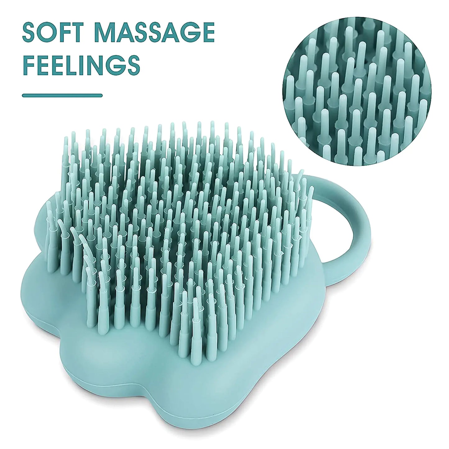 Silicone Dog Brush with Shampoo Dispenser for Bathing